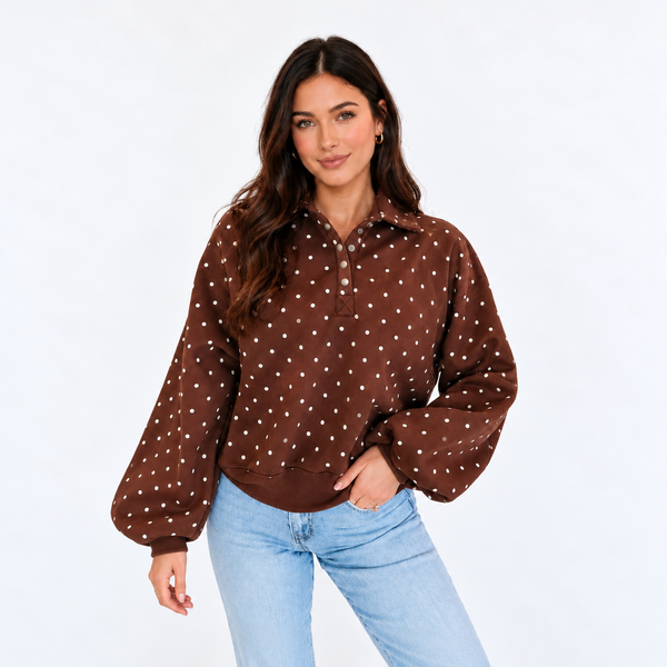 Café Polka Button-Collar Sweatshirt — shopify hero full square