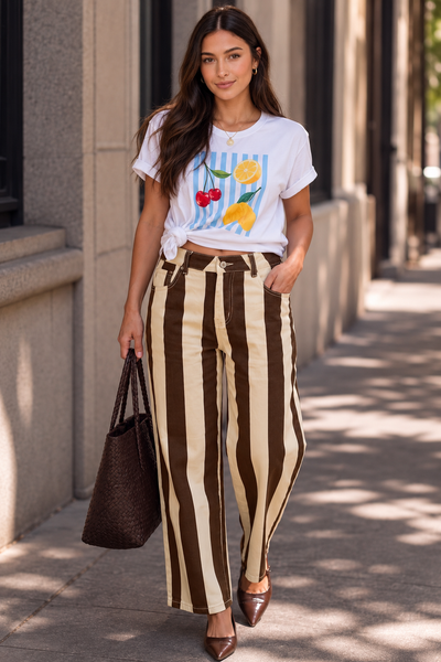 Canyon Stripe Ankle Jeans — lila front