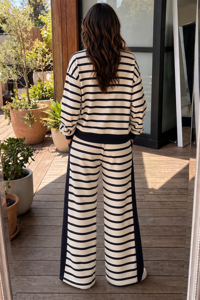 Coastal Ease Striped Pant Set — sandi approved lila back