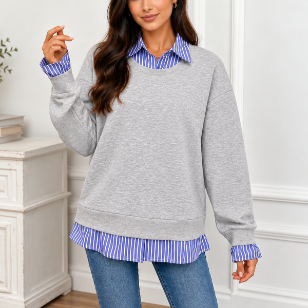 Preppy Hour Layered-Collar Sweatshirt — shopify hero