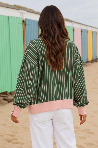 Meadowline Stripe Cardigan ? lila back