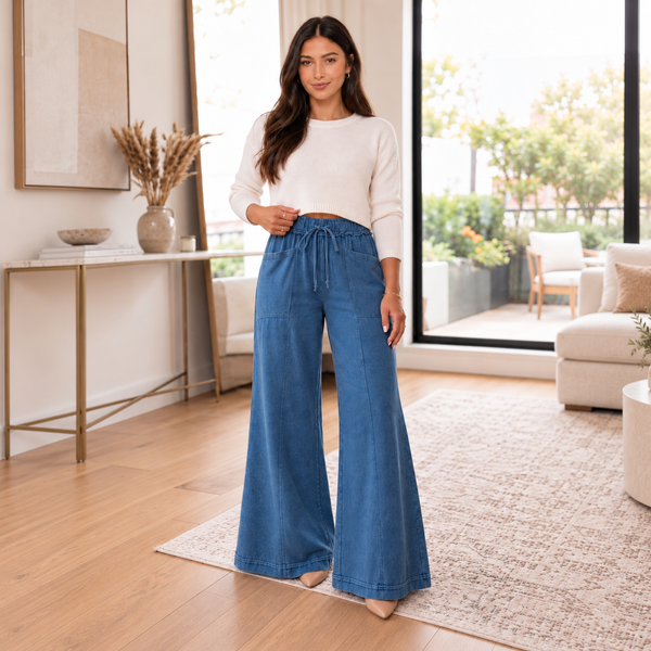 Blue Mineral Flare Pants — shopify hero full square