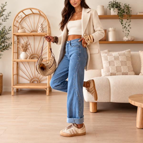 Rivet Line Cuffed Jeans — shopify hero