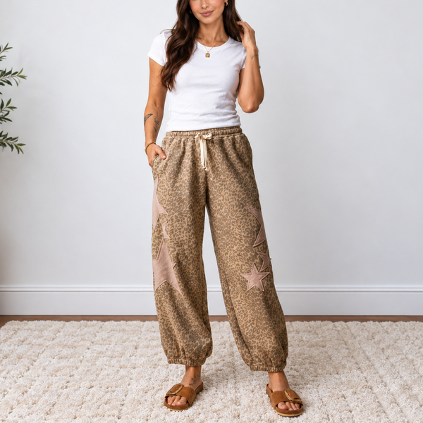 Wild Star Leopard Joggers - cropped Shopify hero