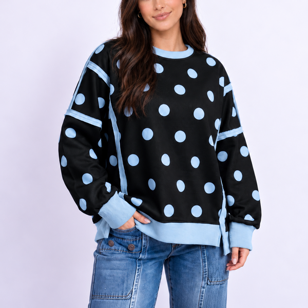 Dot Parade Patchwork Sweatshirt — shopify hero