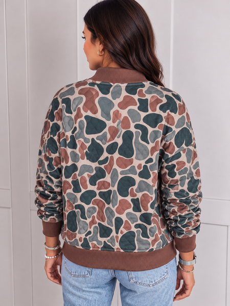 Woodland Mosaic Quilted Camo Sweatshirt — lila back