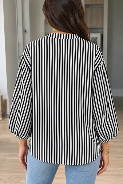 Midnight Stripe Button-Up ? back view