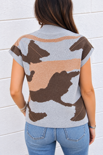 Woodland Haze Camo Sweater — lila back