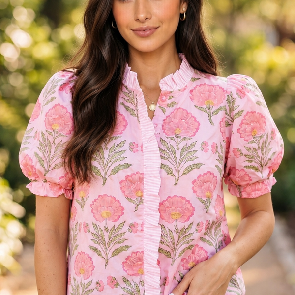 Pink Blossom Ruffle Shirt ? Shopify hero
