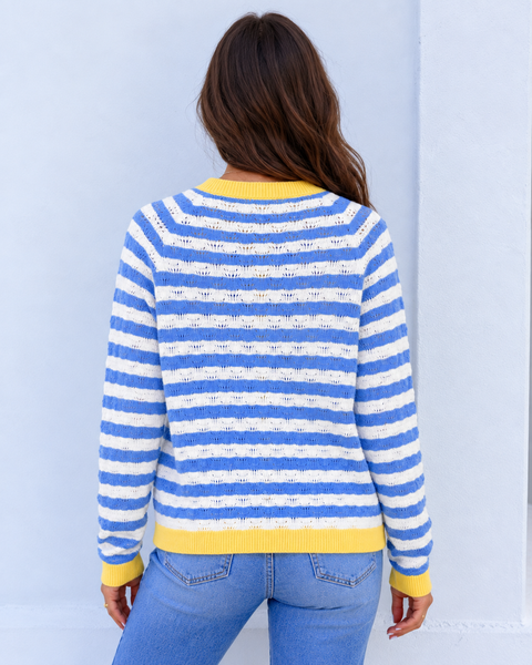 Skyline Stripe Cardigan ? lila back