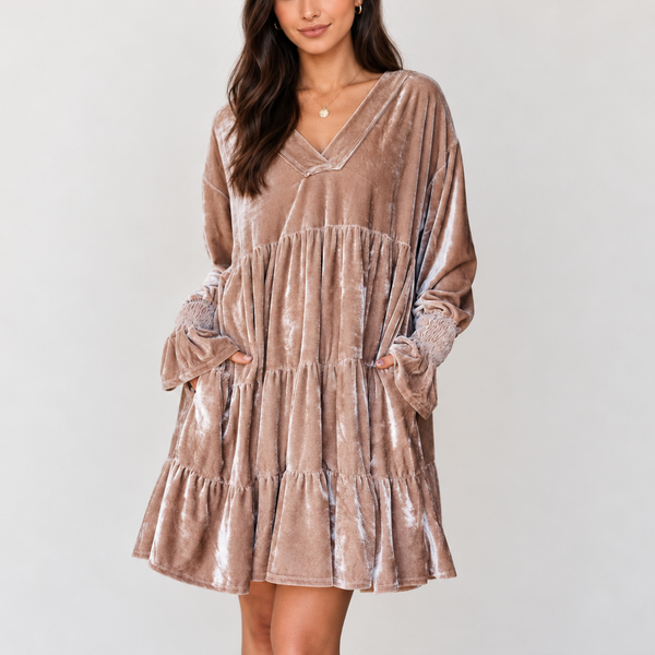 Smoke Velvet Tiered Dress — shopify hero