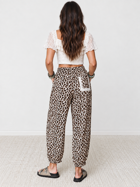 Midnight Leopard Ankle Pants - back view