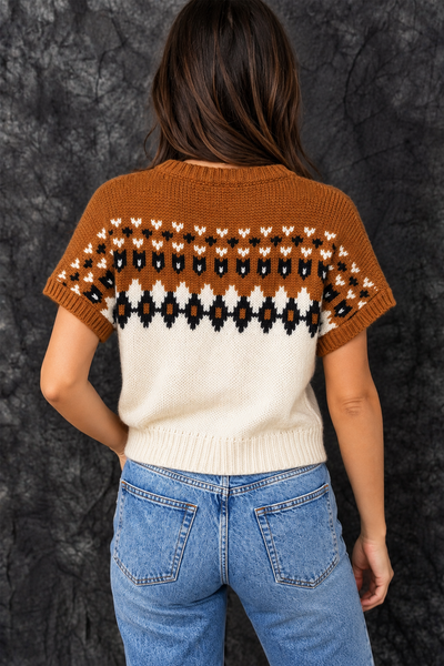 Desert Mesa Western Knit Top — lila back