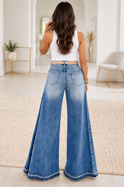 Blue Horizon Flare Jeans — LILA_BACK