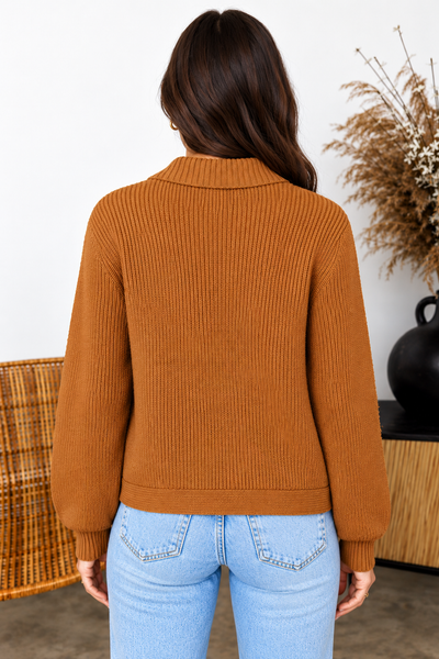 Golden Hour Ribbed Cardigan ? lila back