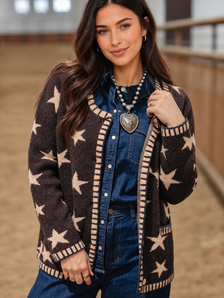Stargazer Colorblock Cardigan ? lila front