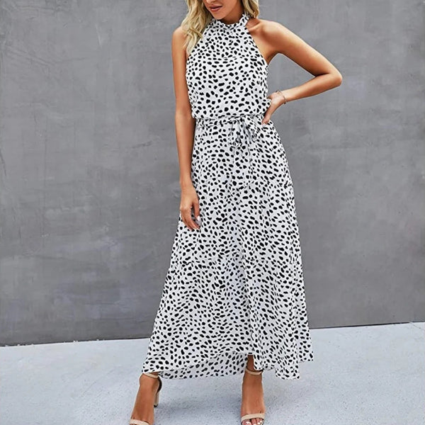 Midnight Safari Halter Maxi Dress