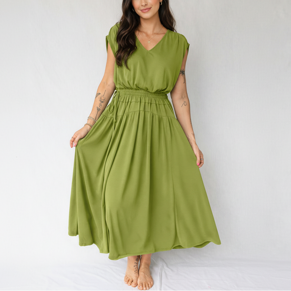 Olive Grove Cinch Midi Dress