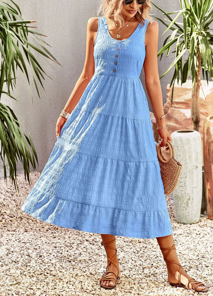 Sunlit Serenity Textured Maxi Dress