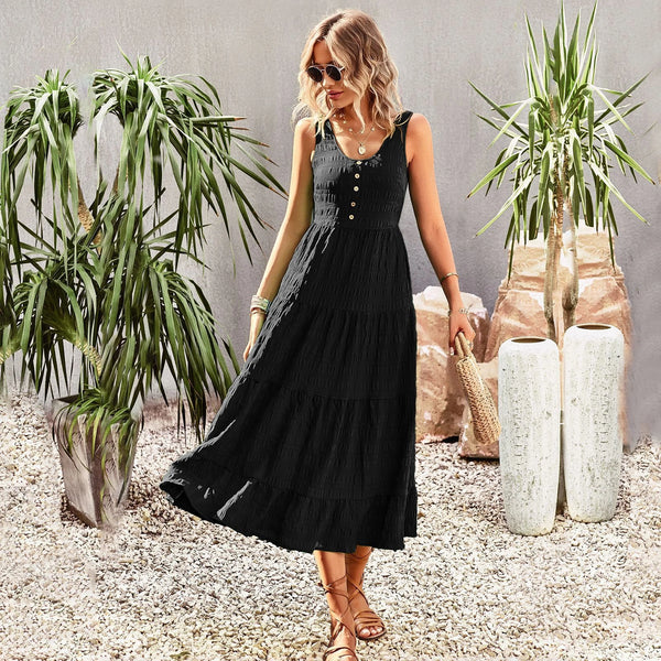 Sunlit Serenity Textured Maxi Dress