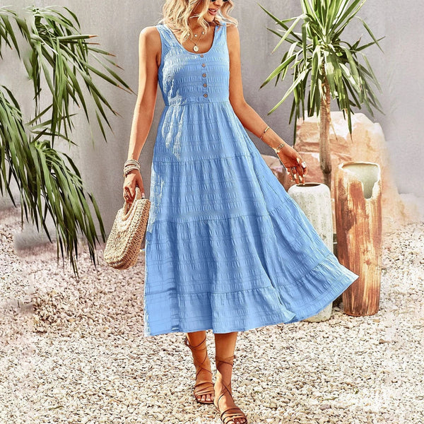 Sunlit Serenity Textured Maxi Dress
