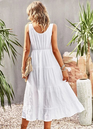 Sunlit Serenity Textured Maxi Dress