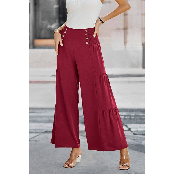 Buttoned Bliss Wide Leg Palazzos