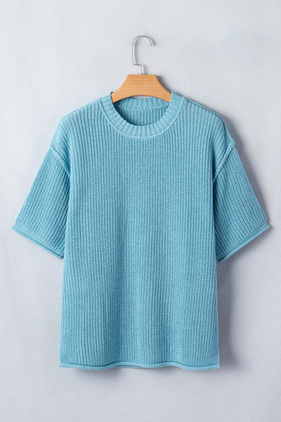 Misty Coast Exposed Seam Sweater