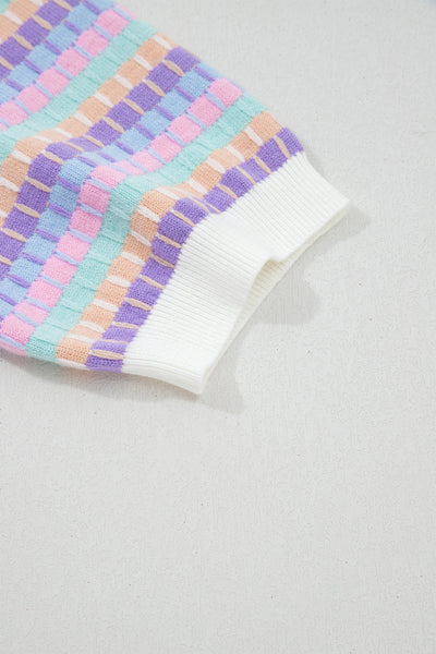 Violet Horizon Stripe Sweater