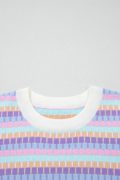 Violet Horizon Stripe Sweater