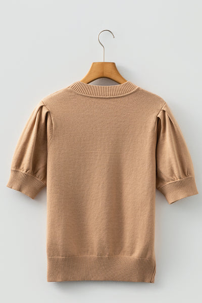 French Vanilla Puff Sleeve Sweater