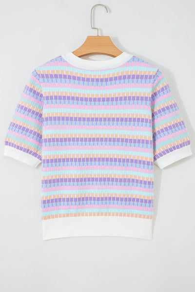 Violet Horizon Stripe Sweater