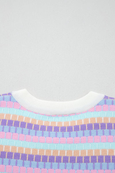 Violet Horizon Stripe Sweater