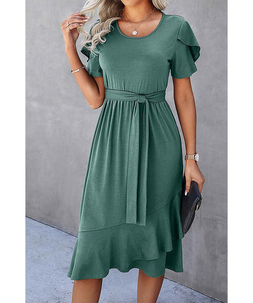 Willow Grace Ruffle Midi Dress