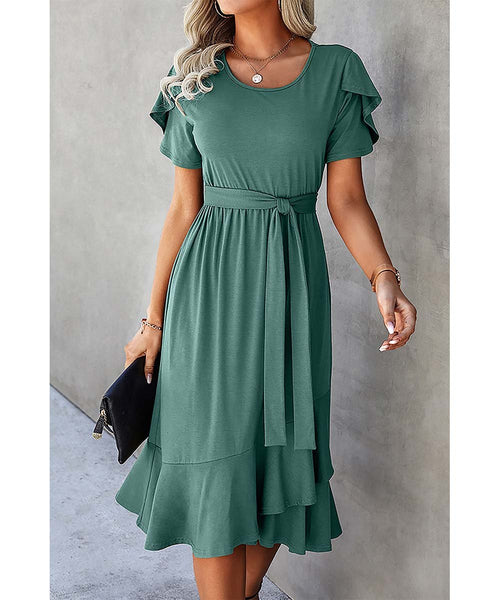 Willow Grace Ruffle Midi Dress