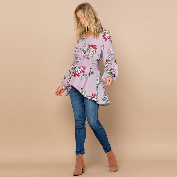 Floral Smocked Flowy Blouse