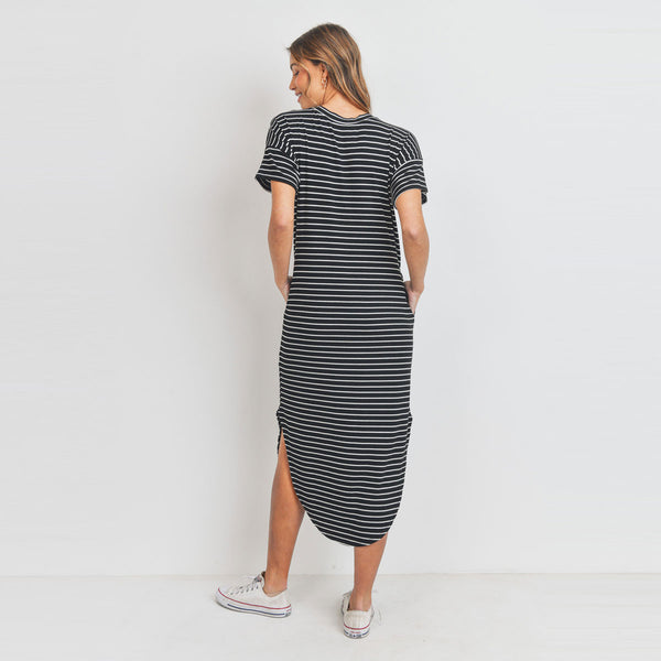 Sporty Striped Knit Dress
