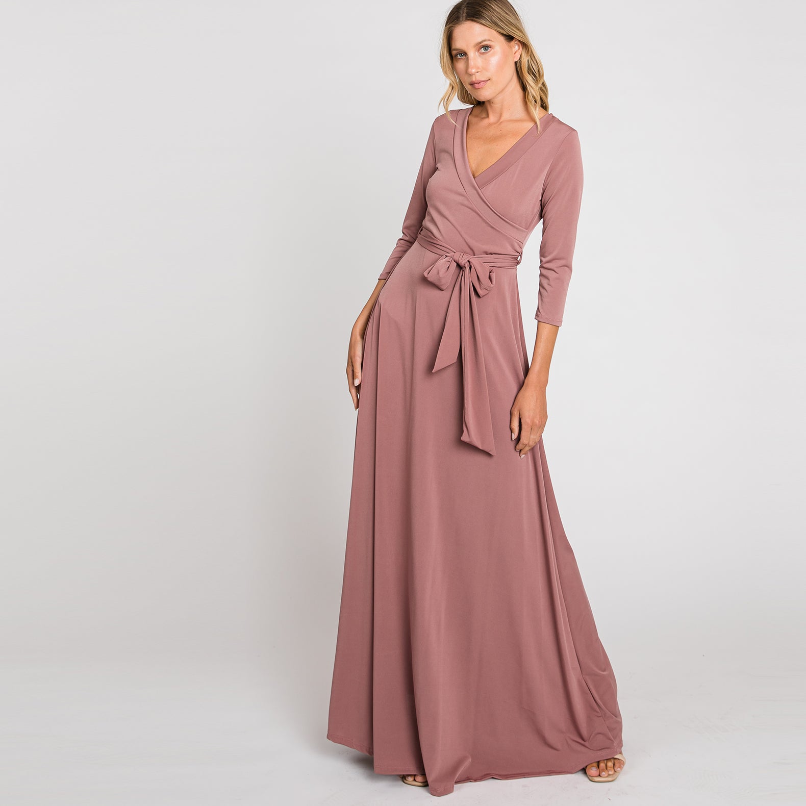 Love Kuza Pink Venechia Maxi Wrap Dress Pink / Large (10-12)