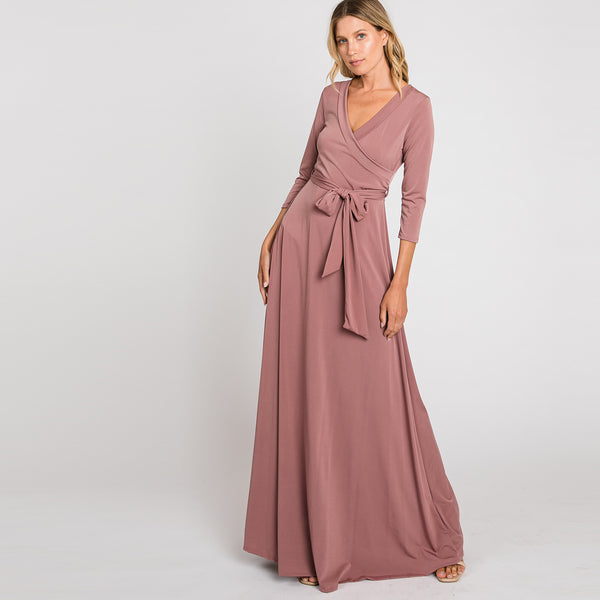 Love Kuza Pink Venechia Maxi Wrap Dress Pink / Large (10-12) Love Kuza Pink Venechia Maxi Wrap Dress Pink / Large (10-12)