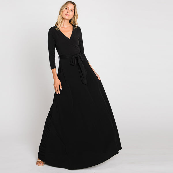 Black Venechia Wrap Dress