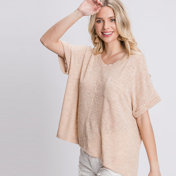Oversize Distressed Knit Top