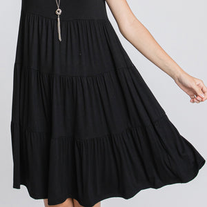 Short Sleeve Casual Tiered Dress