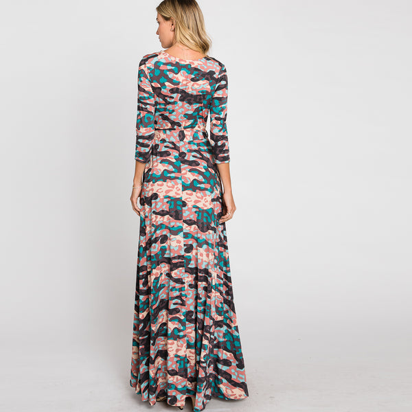 Pretty Camouflage Venechia Maxi Wrap Dress