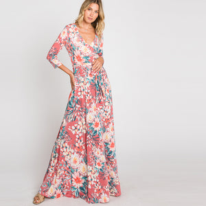 Fresh Floral Venechia Maxi Wrap Dress