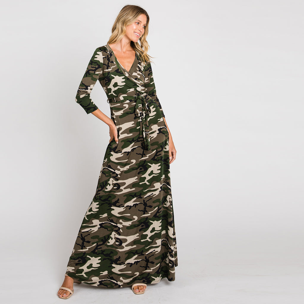 Love Kuza Original Camo Venechia Maxi Wrap Dress Love, Kuza Love Kuza Original Camo Venechia Maxi Wrap Dress Love, Kuza