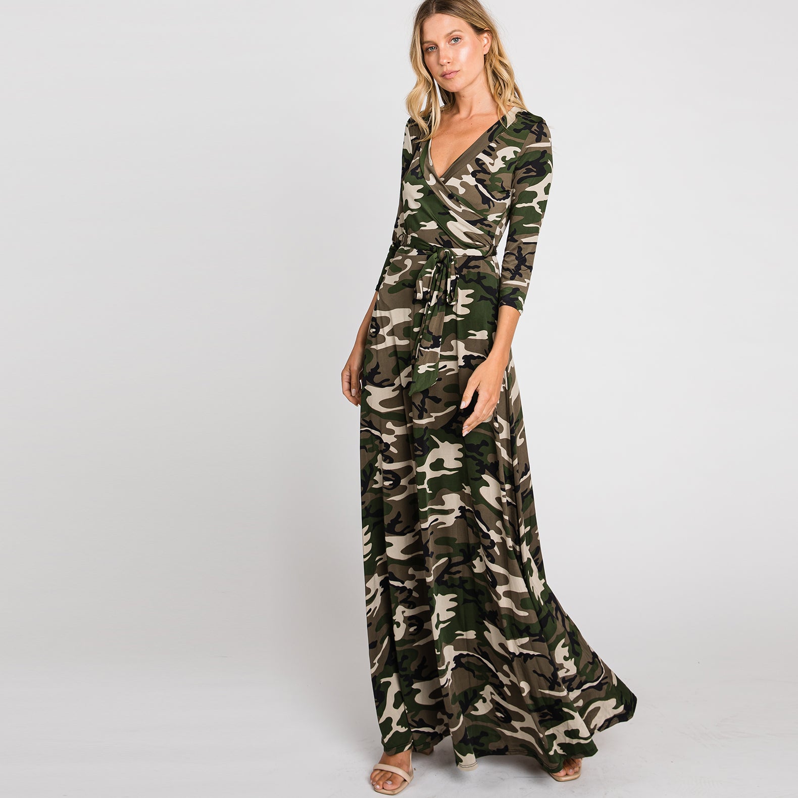 Love Kuza Original Camo Venechia Maxi Wrap Dress Camo / XLarge (14-16) Love Kuza Original Camo Venechia Maxi Wrap Dress Camo / XLarge (14-16)