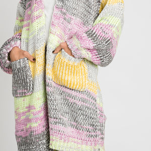Multi-Colored Thread Knit Cardigan
