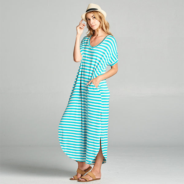 Assorted Striped Print Maxi Dress - Love, Kuza