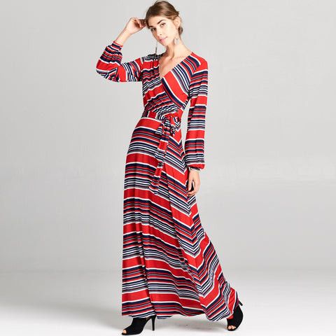 Cuffed Sleeve Venechia Stripe Dress - Love, Kuza