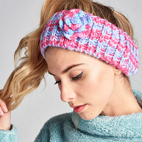 Crochet Knit Floral Headband - Love, Kuza